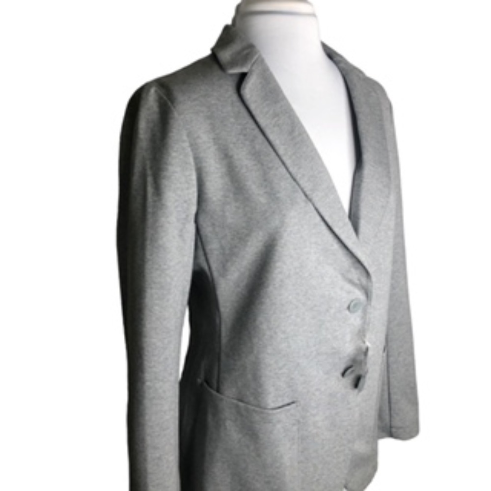 NWOT Gray 2 Button Finished Covered Seams Unlined Blazer Size L